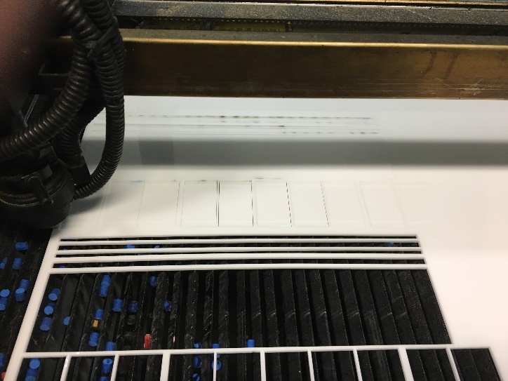 Figure 4: Braille cells fixation panel cutted by the laser cutting machine